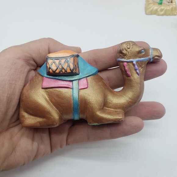 16 Piece Vintage 1983‎ Hand Painted Ceramic Nativity Set 4" Tallest Pieces - Picture 5 of 16